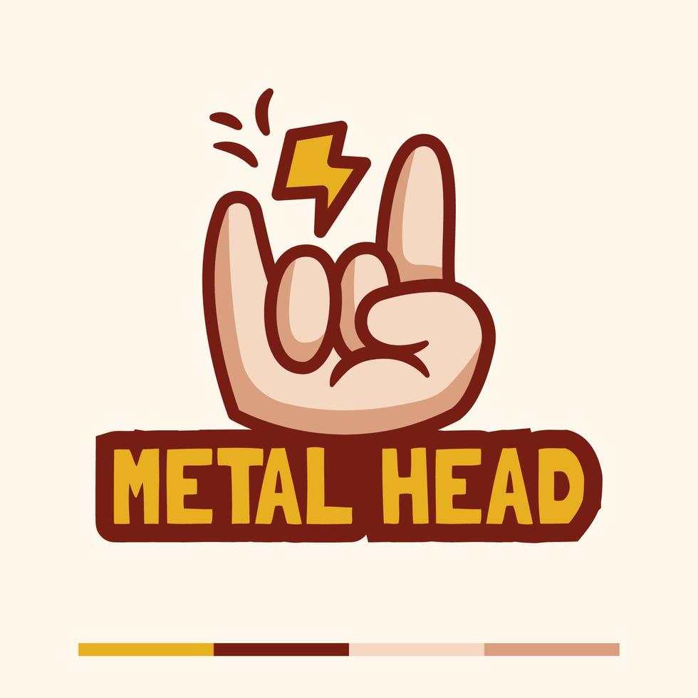 minimalist metal horn sign logo concept vector