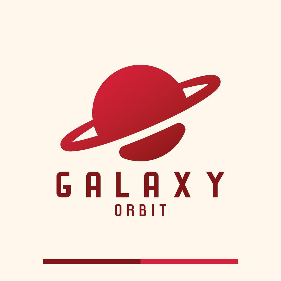 simple minimalist galaxy space planet logo design vector