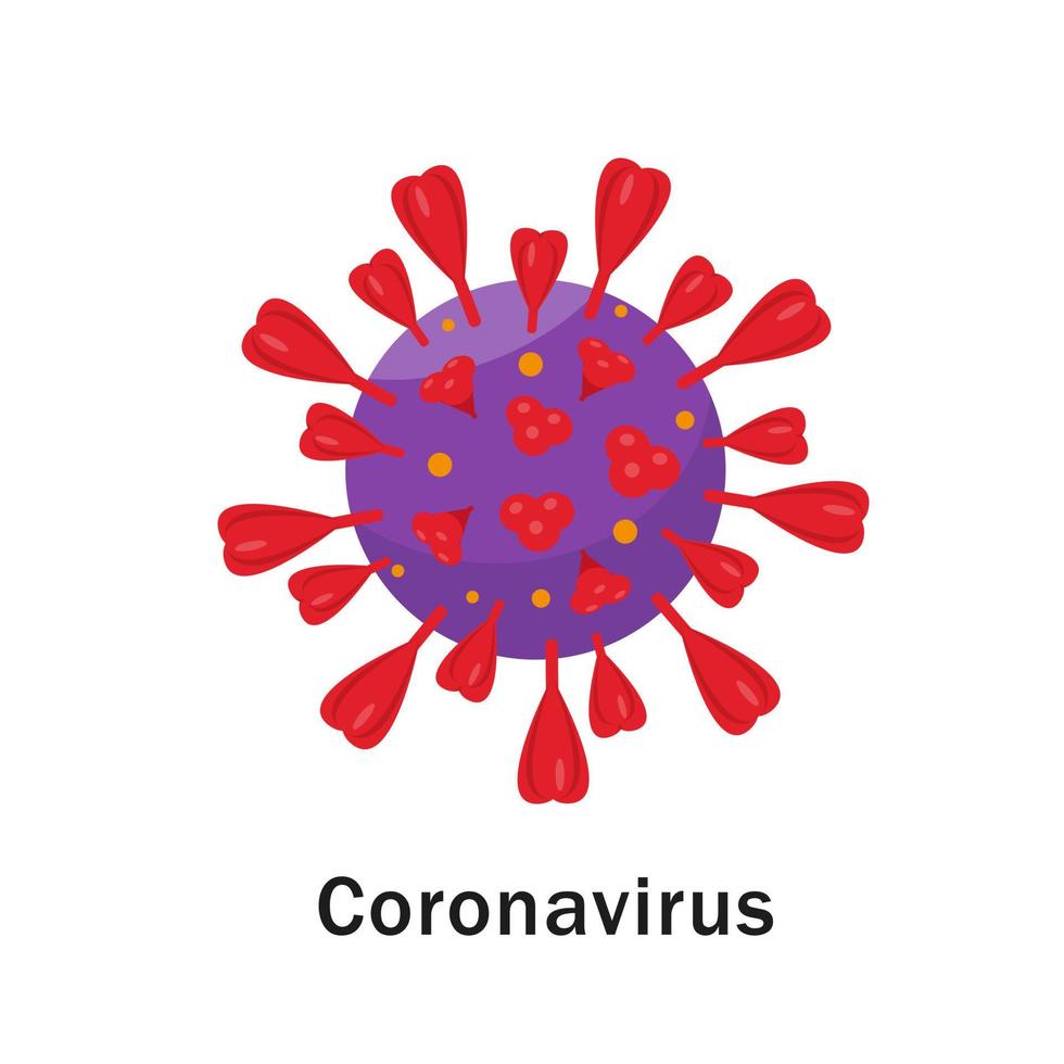 Coronavirus COVID-19 cell isolated on white background. Vector icon illustration.