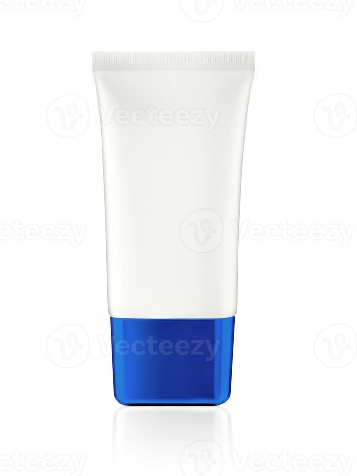 White glossy plastic tube for medicine or cosmetics - cream photo