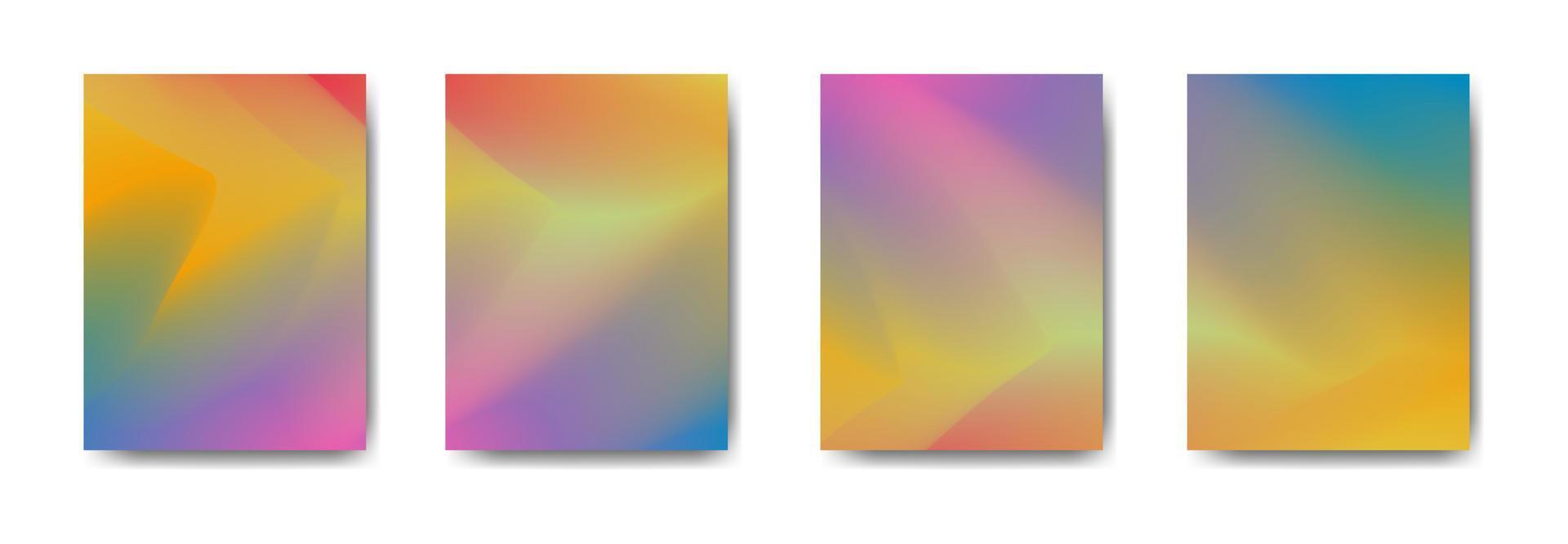 collection of colorful gradient background cover flyers are used for backgrounds, posters, banners, vector