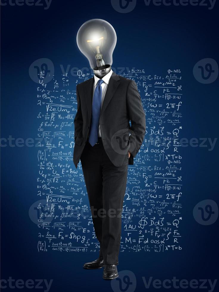 lamp head businessman have got an idea photo