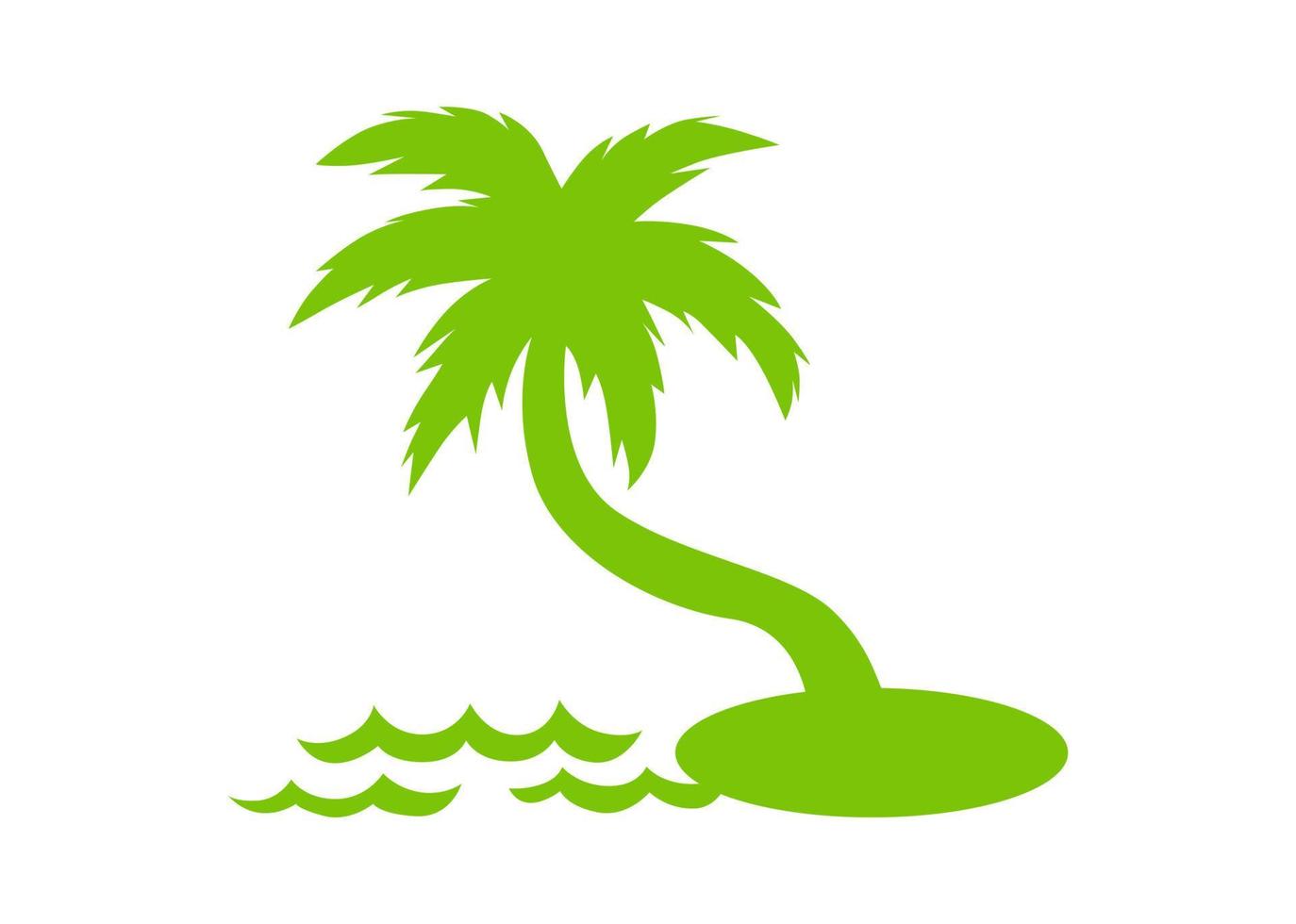 icono de forma de árbol de coco o diseño de símbolo vector