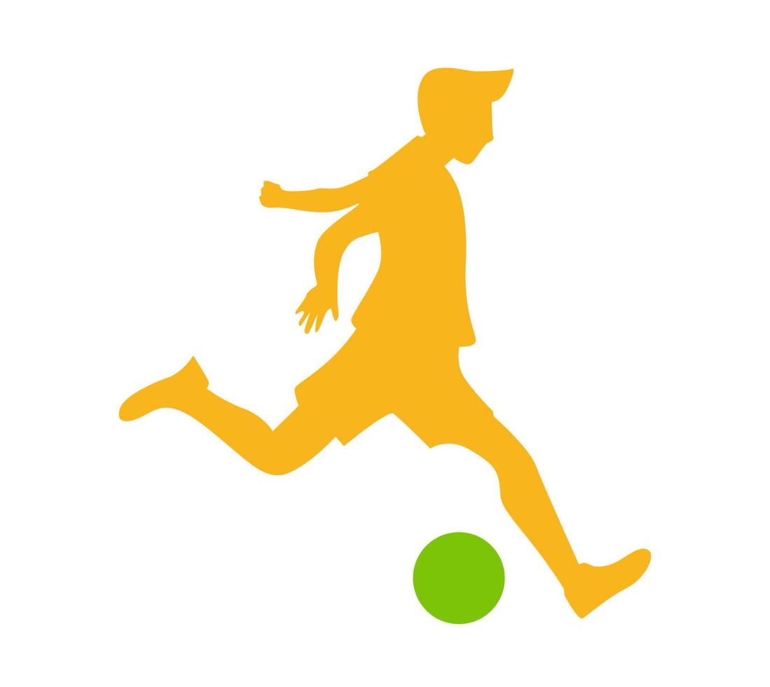 diseño vectorial, ilustración, icono o forma de símbolo de una persona que juega al fútbol vector