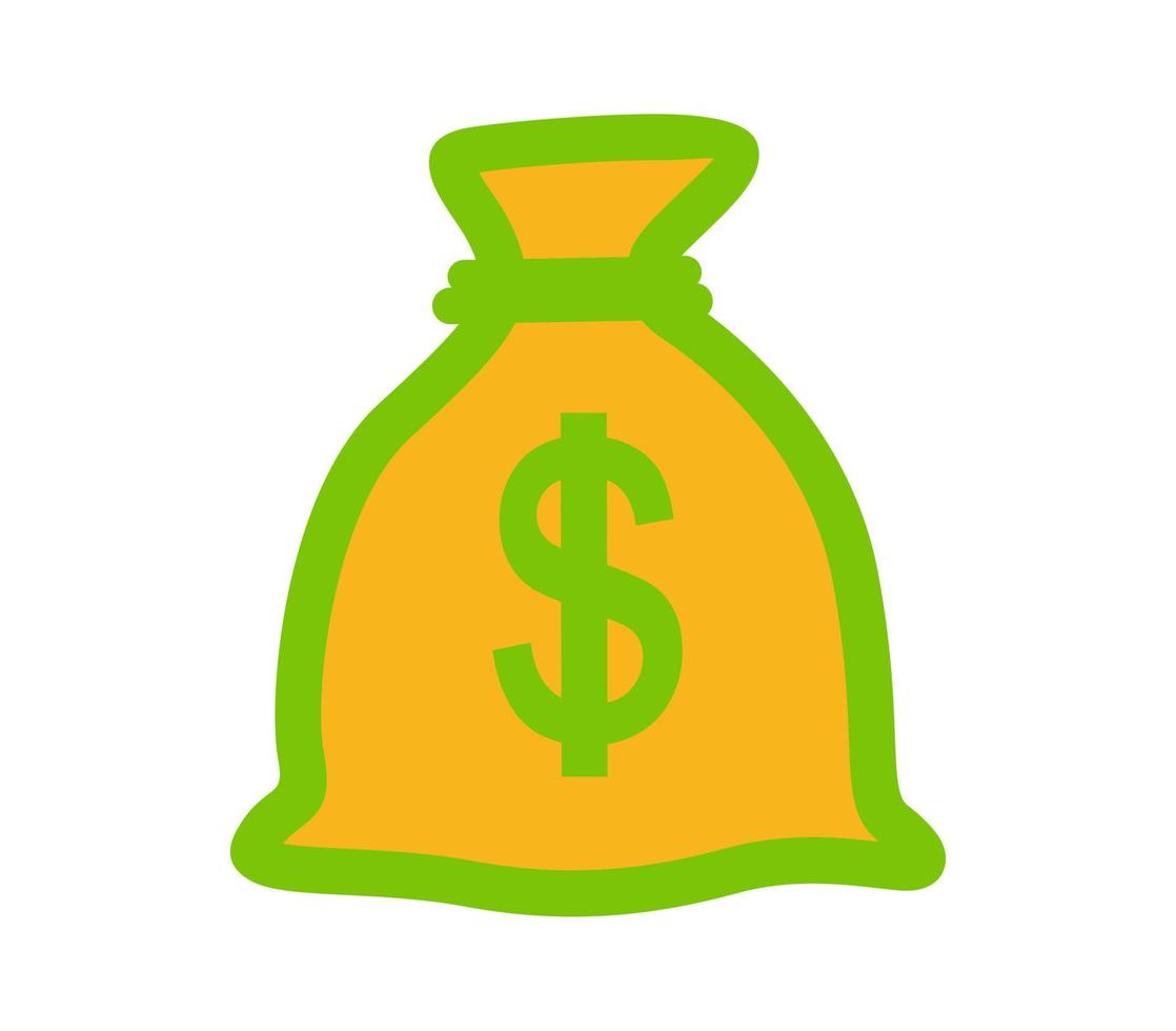 vector de forma de bolsa de dinero, ilustración, icono o diseño de símbolo