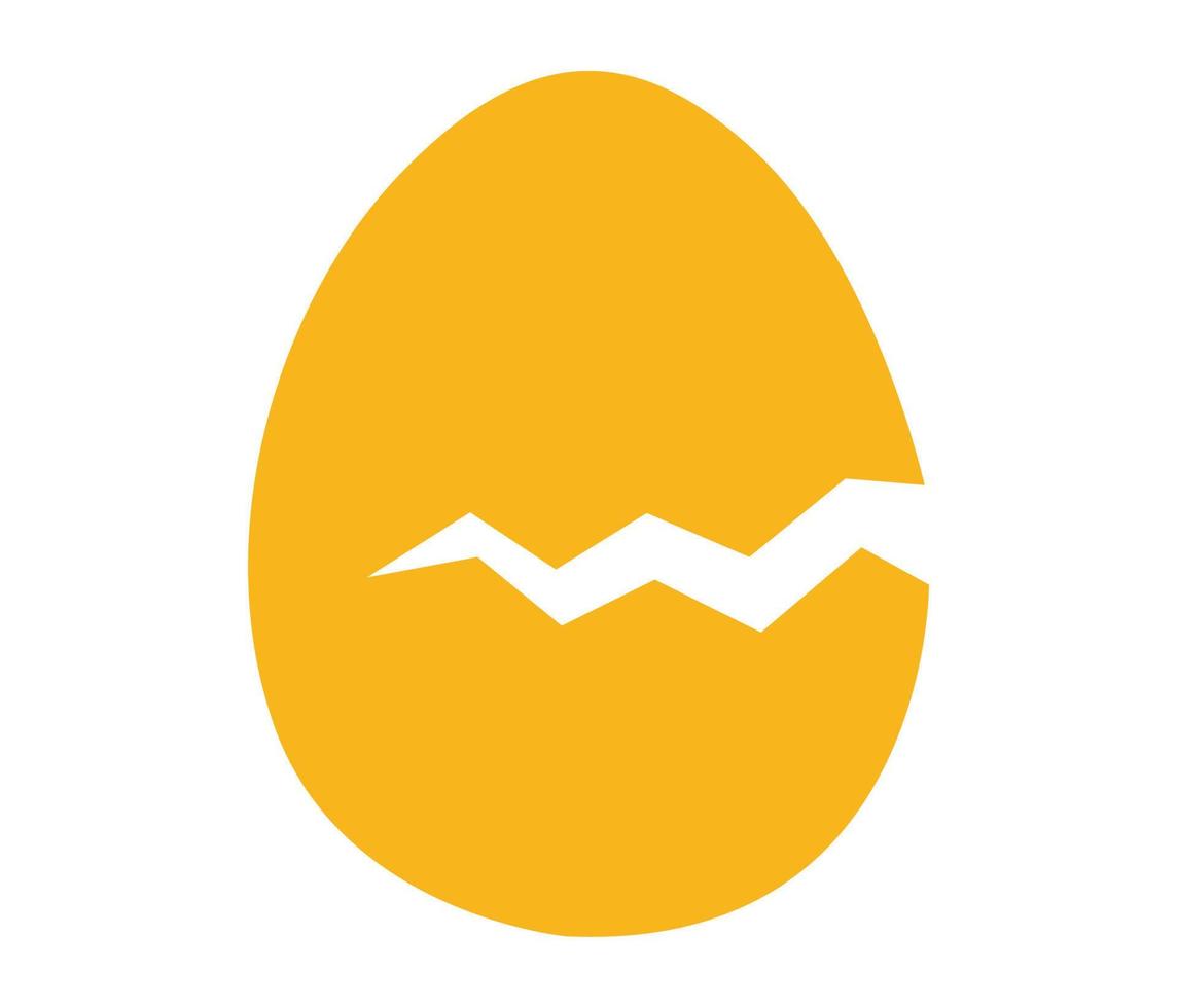 vector design, illustration, icon or symbol of cracked chicken egg shape
