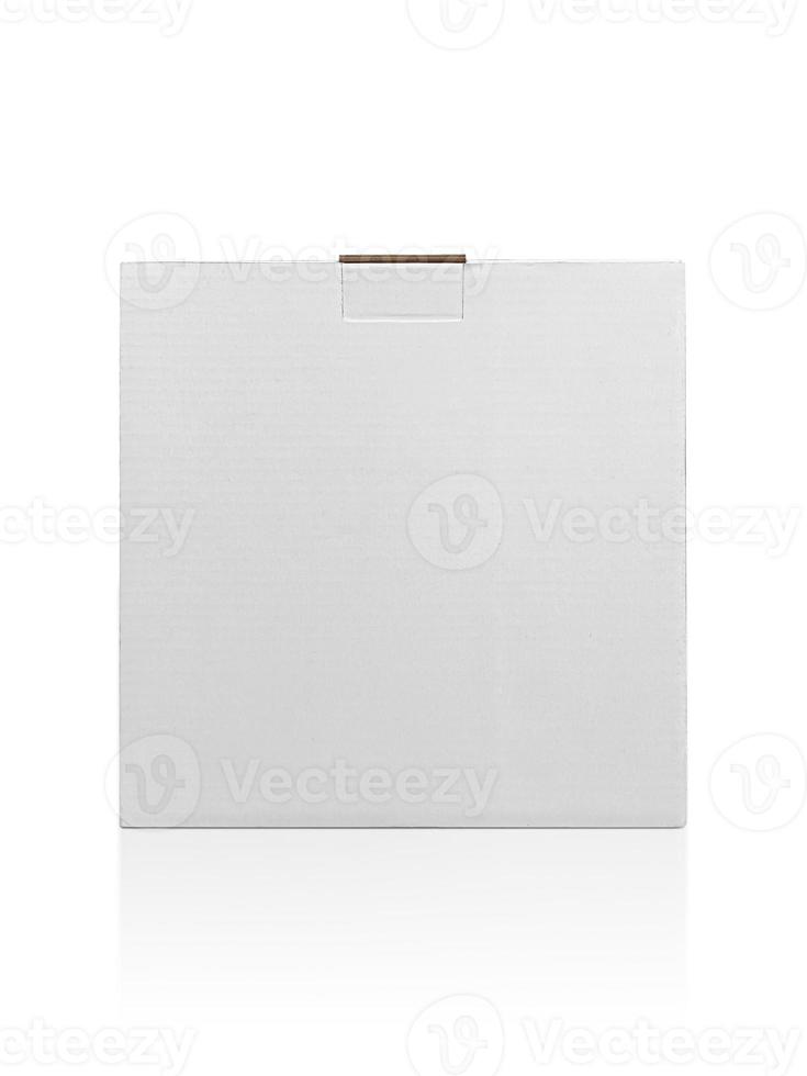 blank packaging white cardboard box isolated on white background ready for packaging design photo