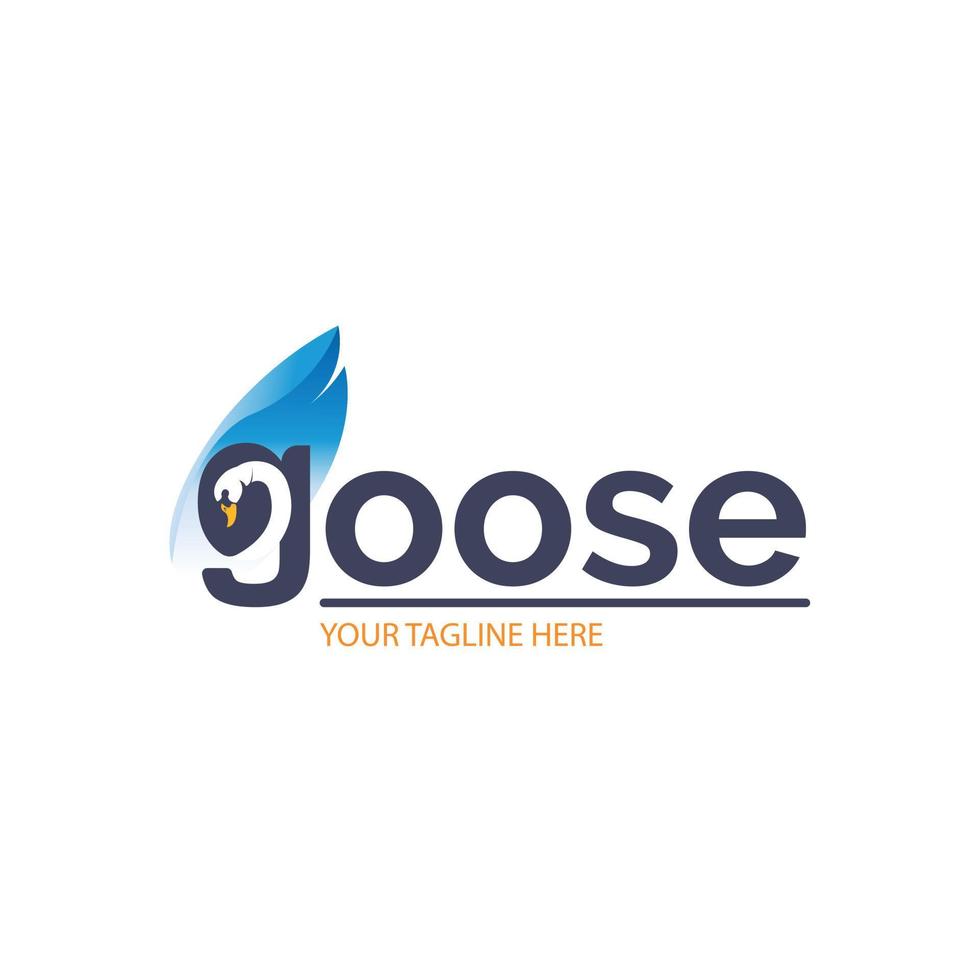 Goose swan logo letter template design for brand or company and other vector