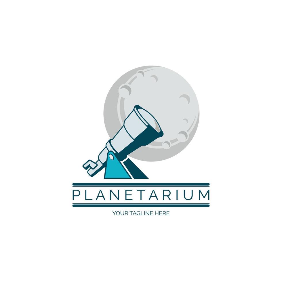 Planetarium scope space logo design template for brand or company and other vector