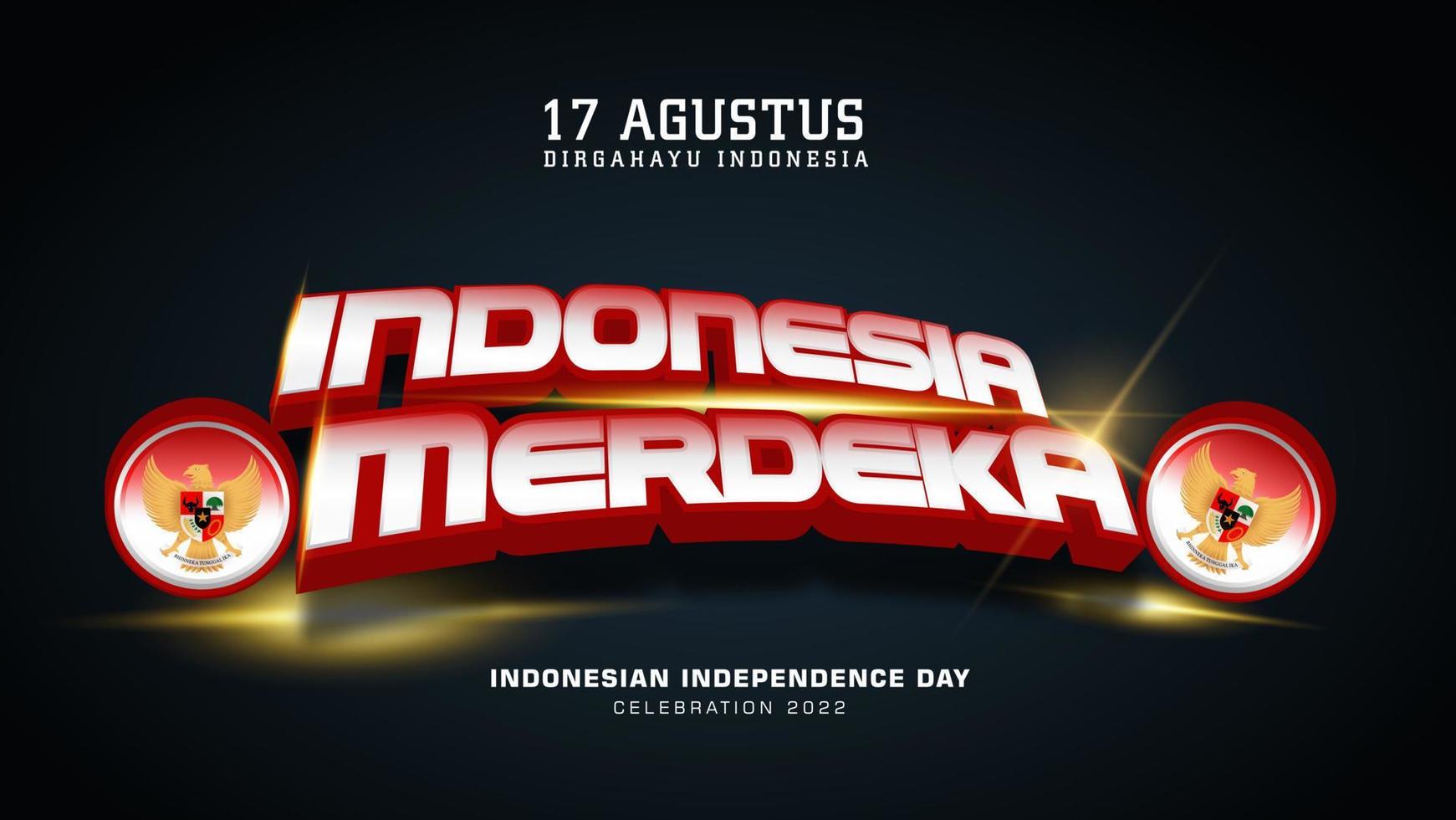 Anniversary Independence Day of the Republic Indonesia.  Illustration Poster Template Design vector