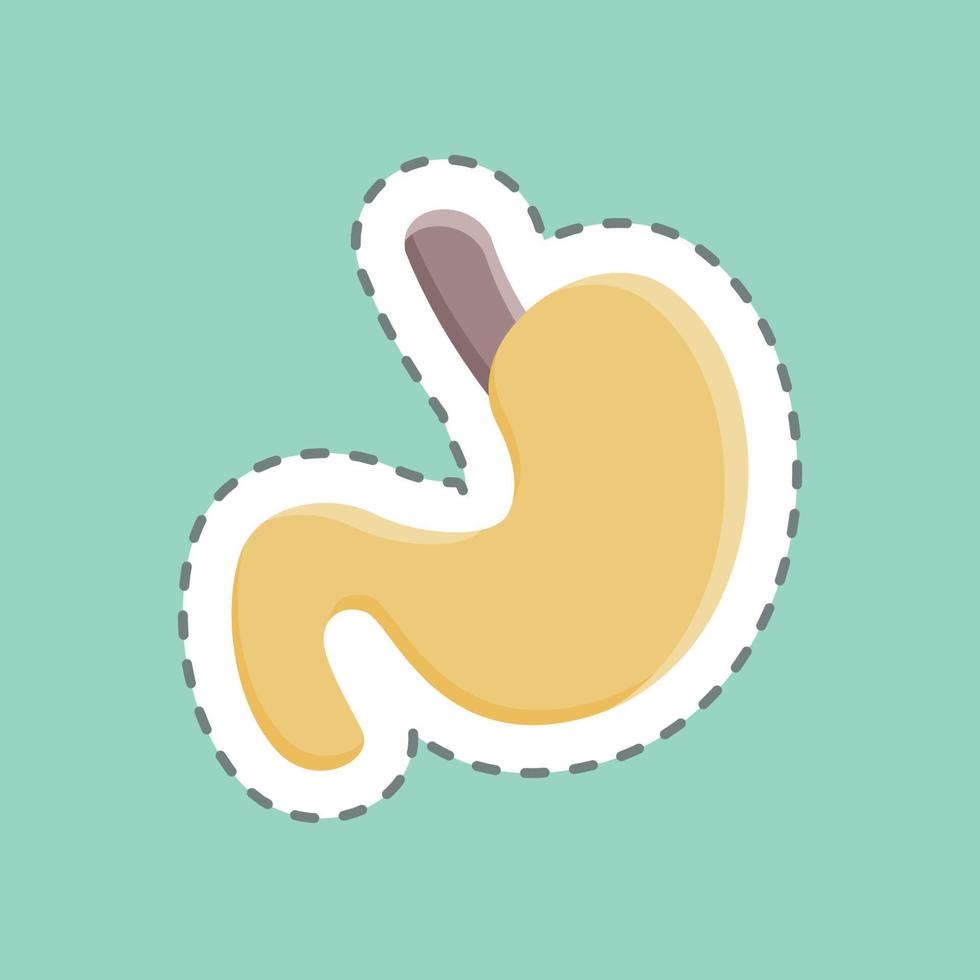 Sticker line cut Stomach. suitable for education symbol. simple design editable. design template vector. simple illustration vector