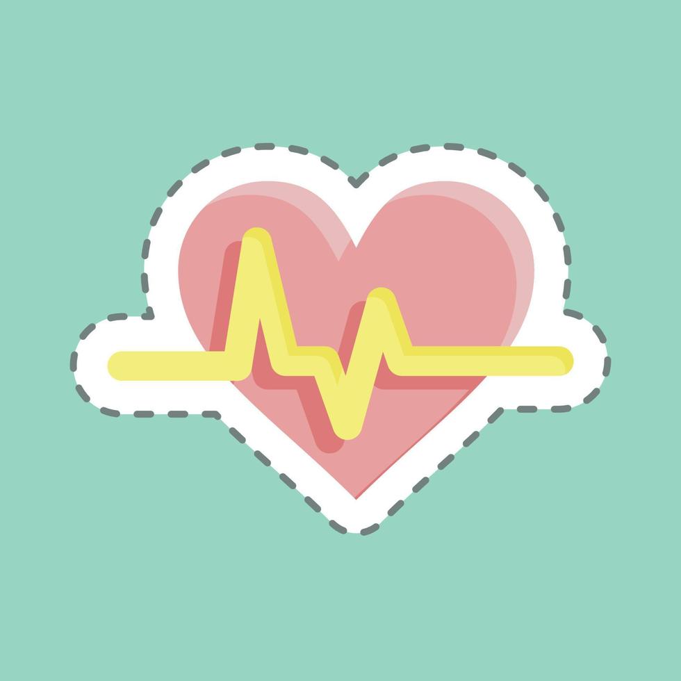 Sticker line cut Cardiogram. suitable for education symbol. simple design editable. design template vector. simple illustration vector