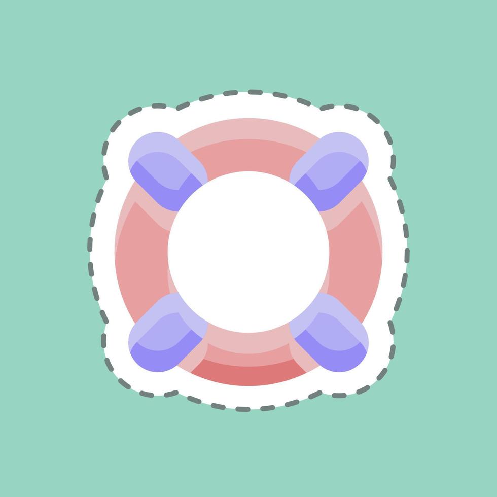 Sticker line cut Lifesaver. suitable for Security symbol. simple design editable. design template vector. simple illustration vector