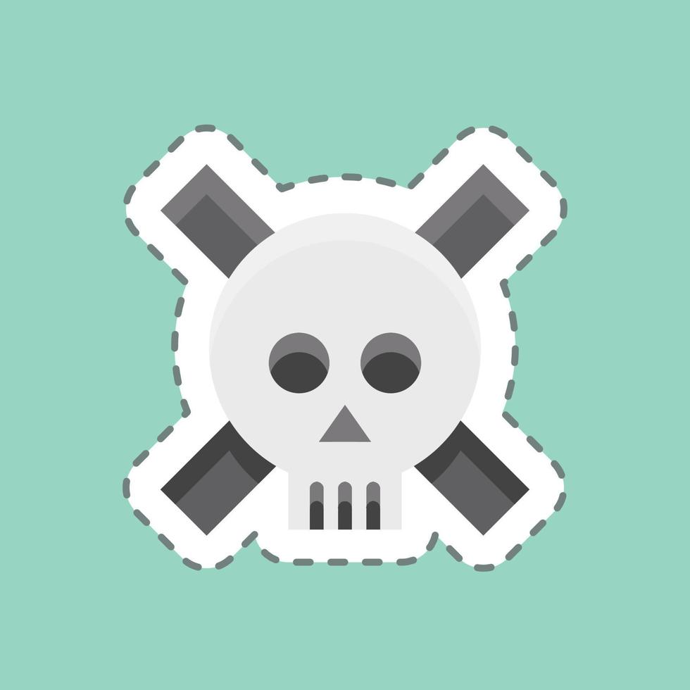 Sticker line cut Dangerous. suitable for Security symbol. simple design editable. design template vector. simple illustration vector