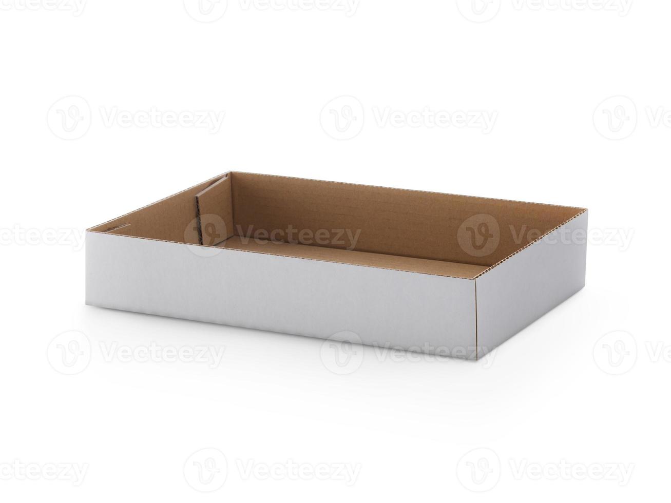 Open Empty Cardboard Box Isolated on White Background photo