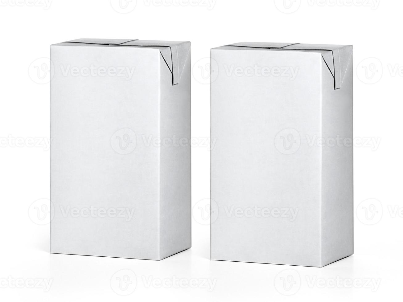 Milk and juice carton packages isolated on white background photo