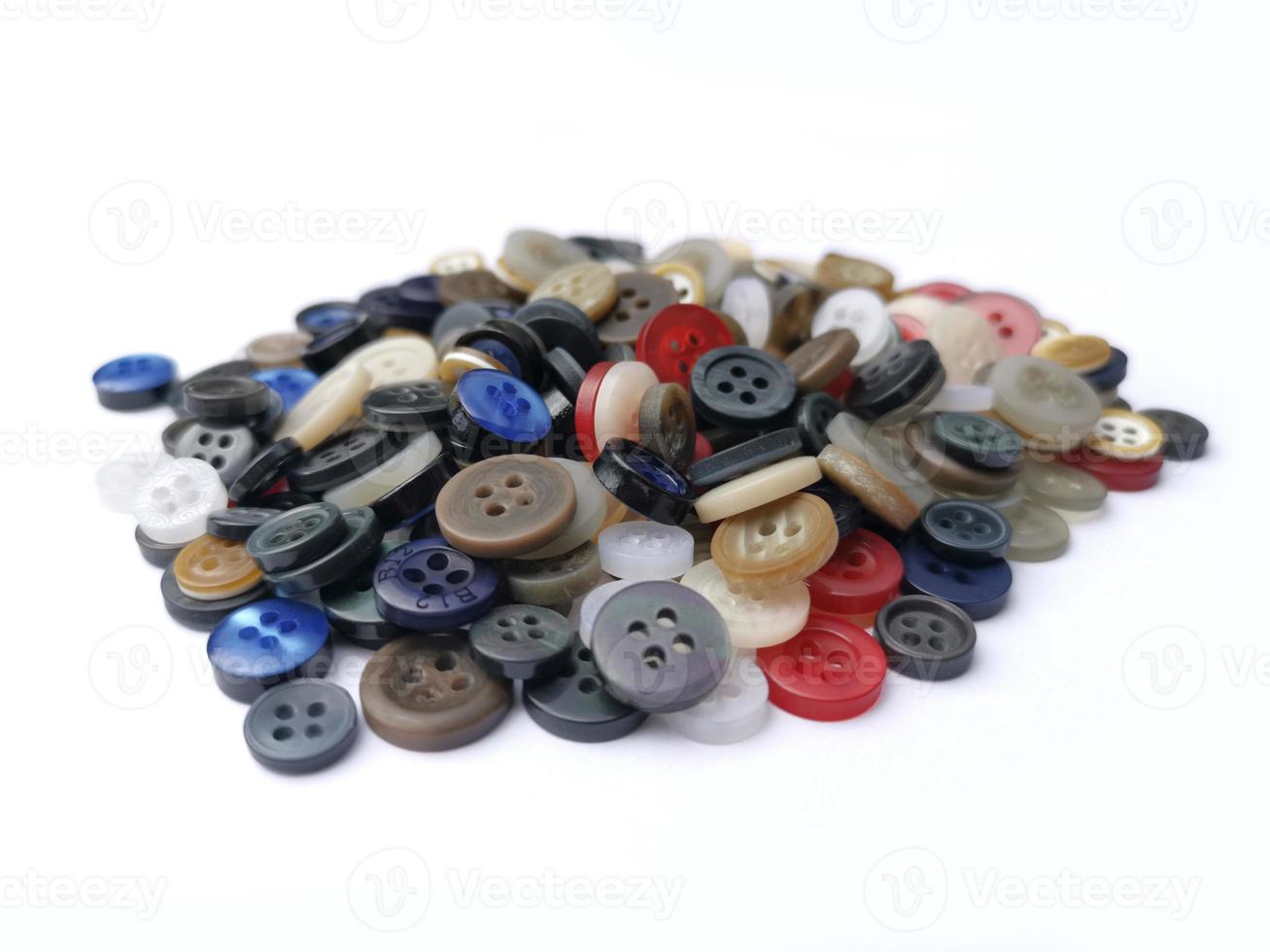 clothing buttons on white background photo