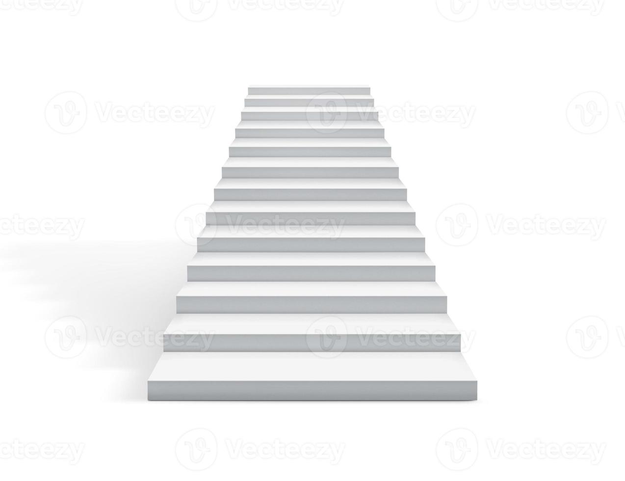 escaleras blancas realistas en interiores de hormigón, render 3d foto