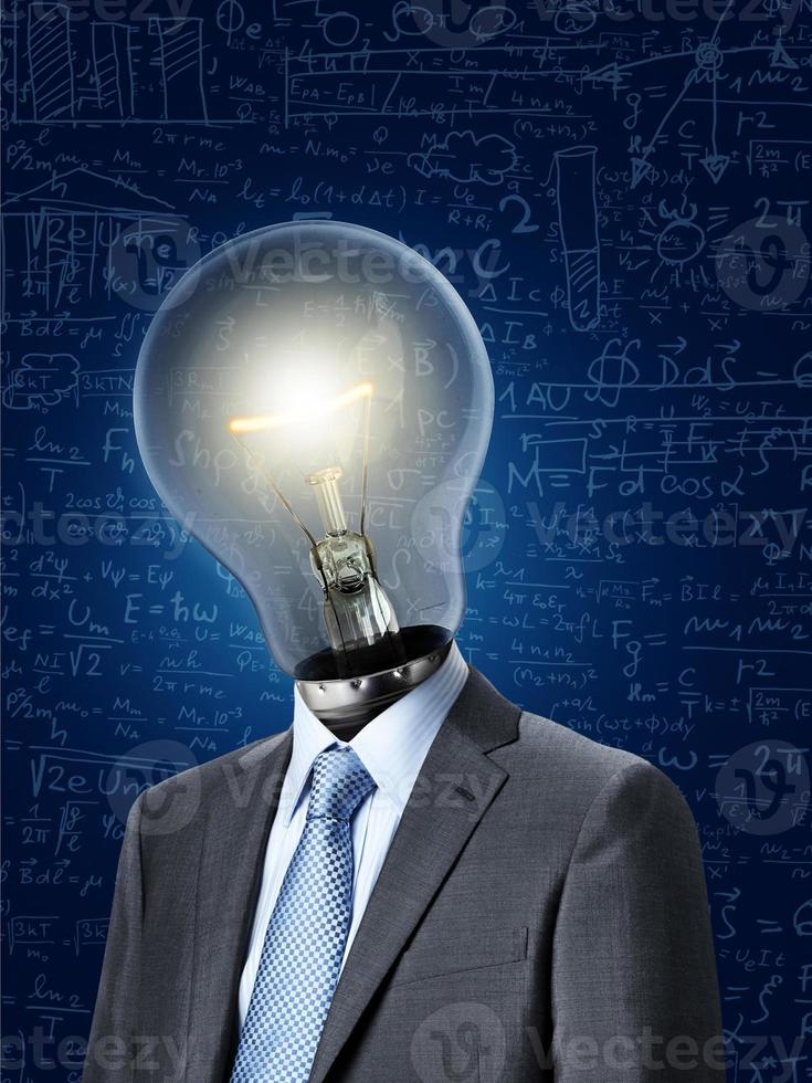 lamp head businessman have got an idea photo