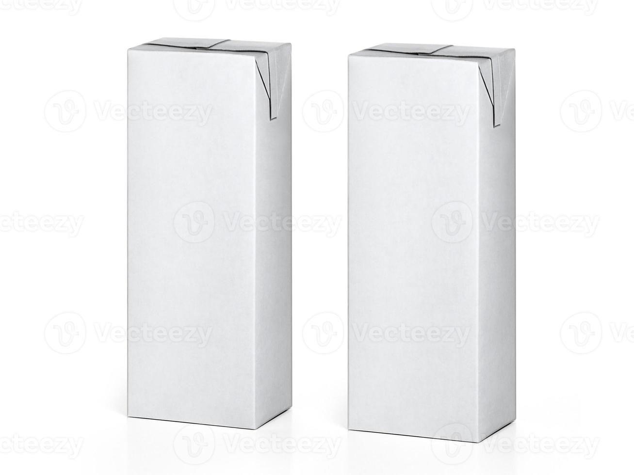 Milk and juice carton packages isolated on white background photo