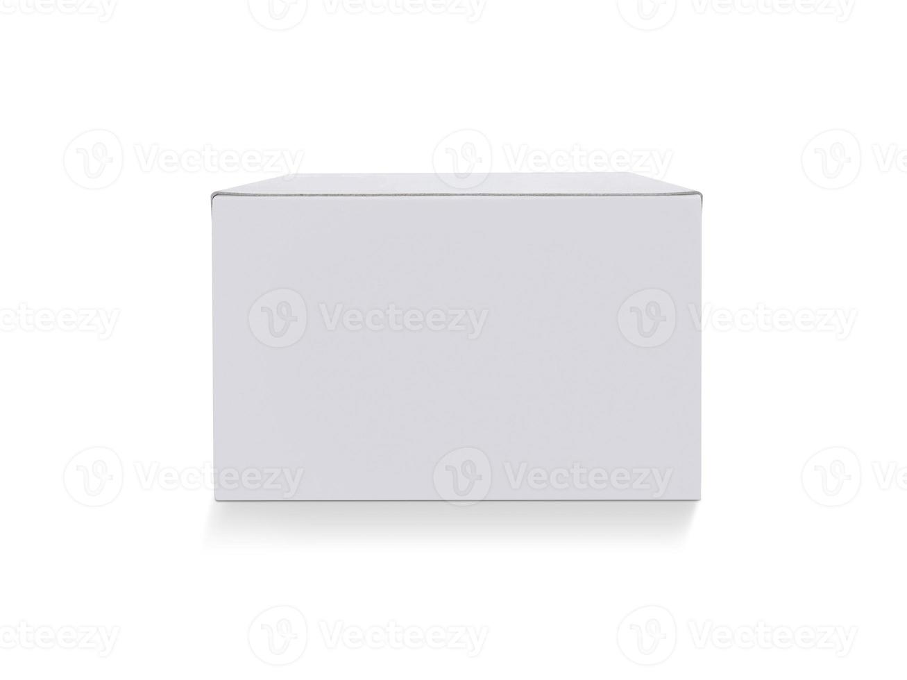 blank packaging white cardboard box isolated on white background ready for packaging design photo