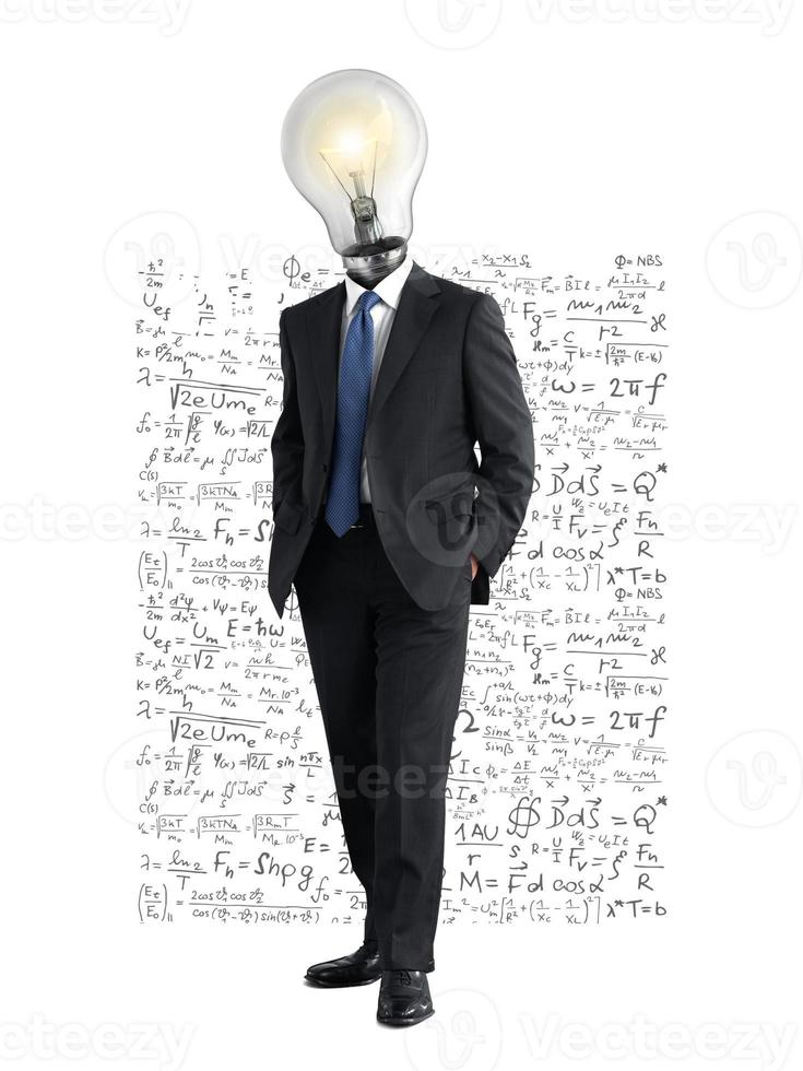 lamp head businessman have got an idea photo