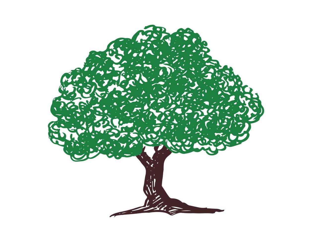 árbol, estilo dibujado a mano, ilustración vectorial. vector