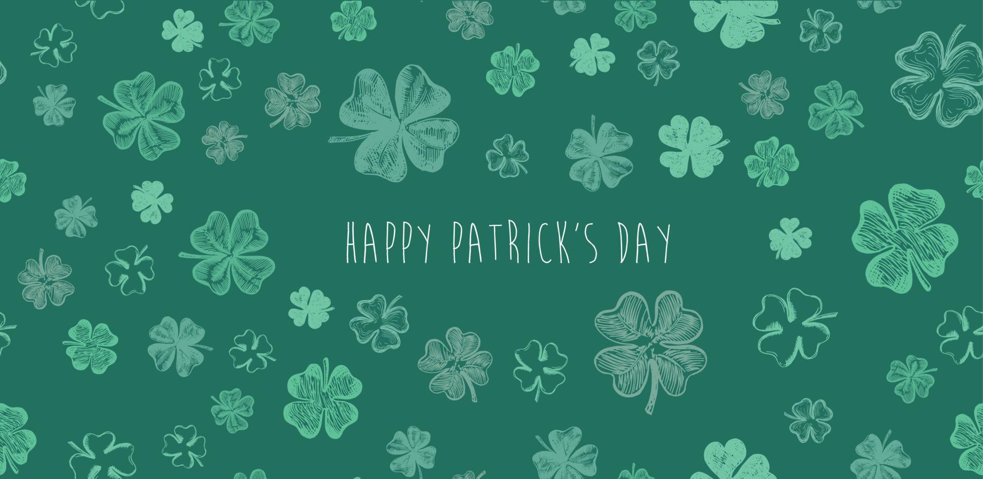 Clover set. Patrick's day. Hand drawn illustration,Vector. vector