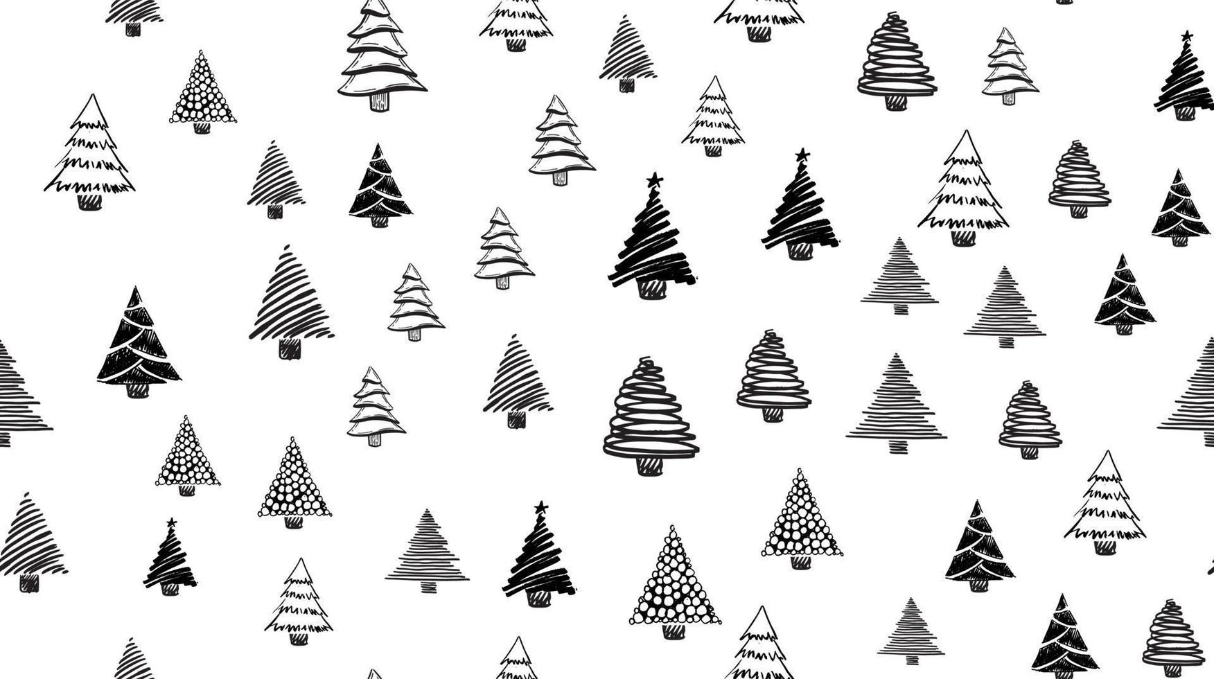 Christmas tree hand drawn illustrations. Vector. vector