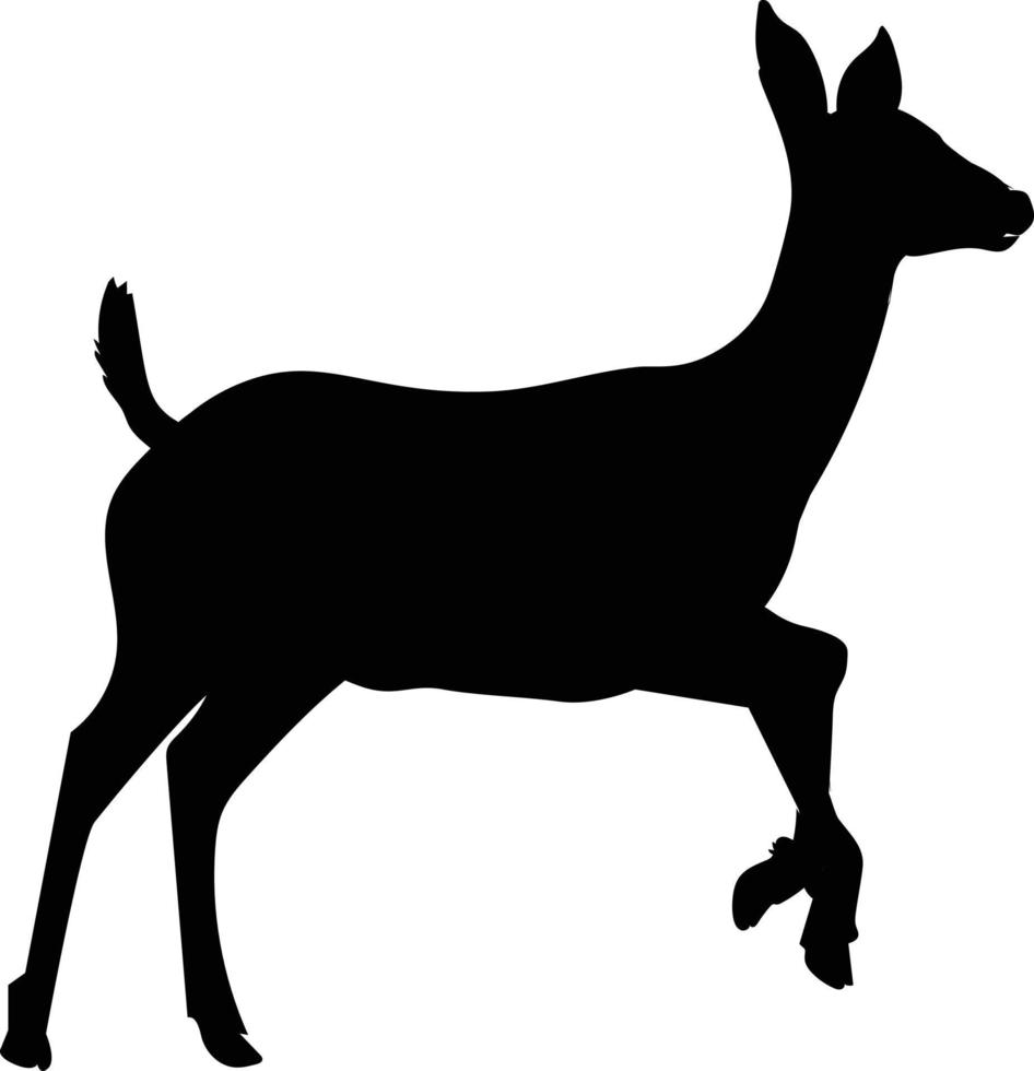 Deer silhouette, icon. Vector illustration on a white background.