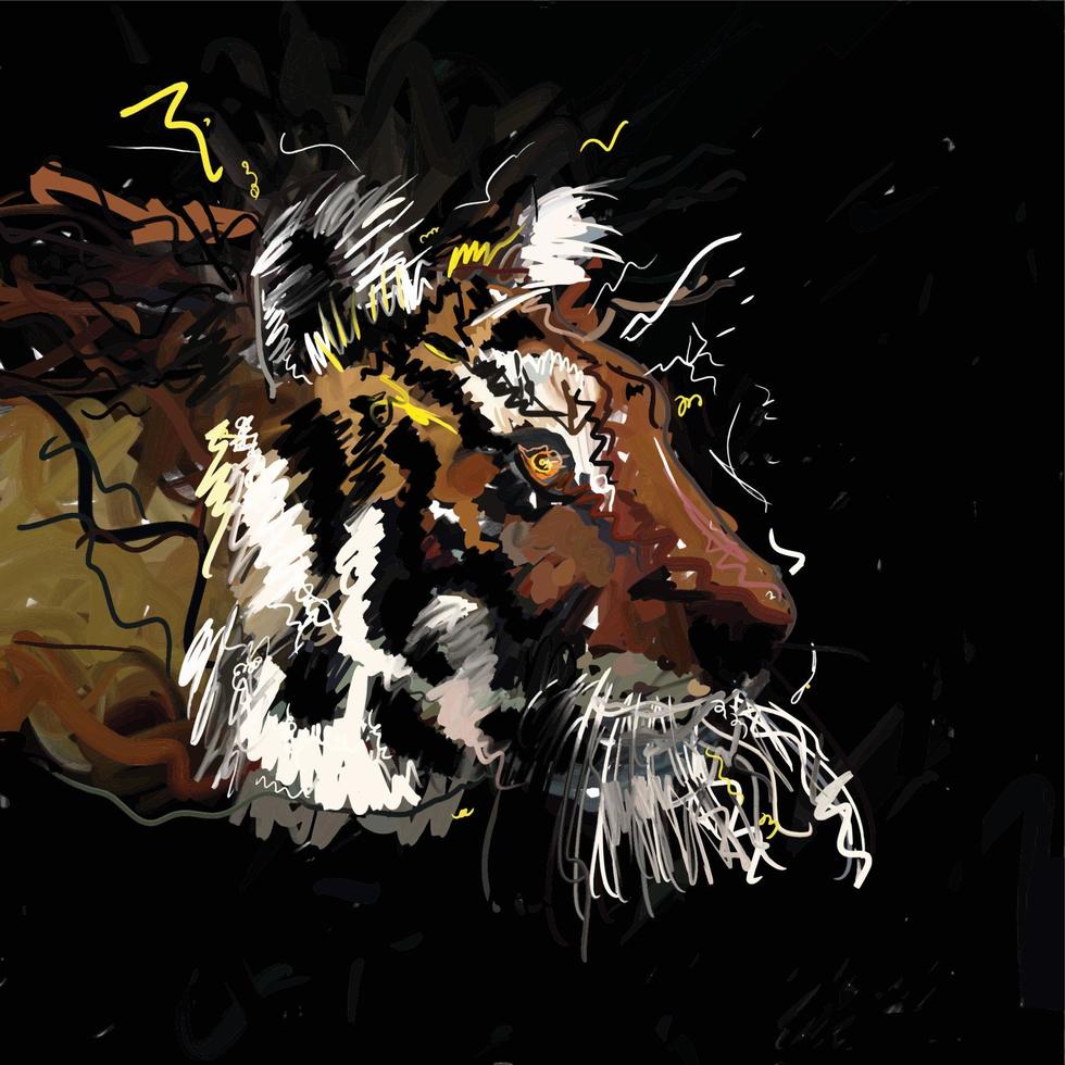 Ilustración de vector abstracto de cara lateral de tigre