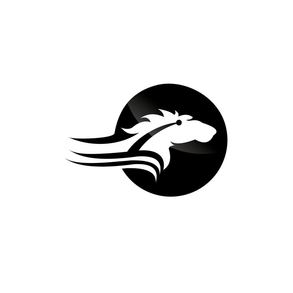 Simple vector logo with horse head icon