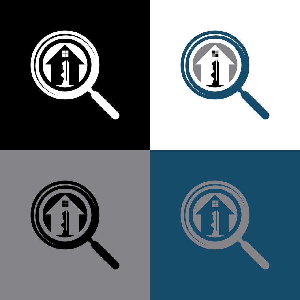 magnifying glass logo icon or online search engine wrapping key symbol vector