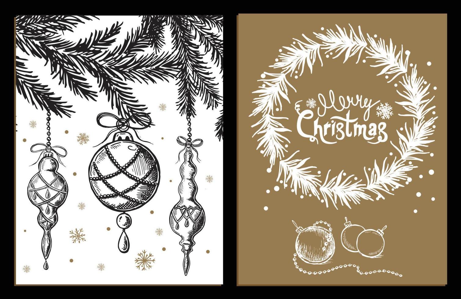 Christmas pattern in sketch style. Hand drawn illustration. vector