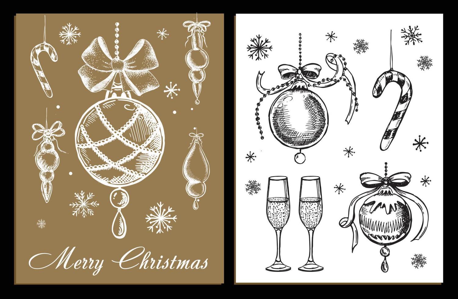 Christmas pattern in sketch style. Hand drawn illustration. vector