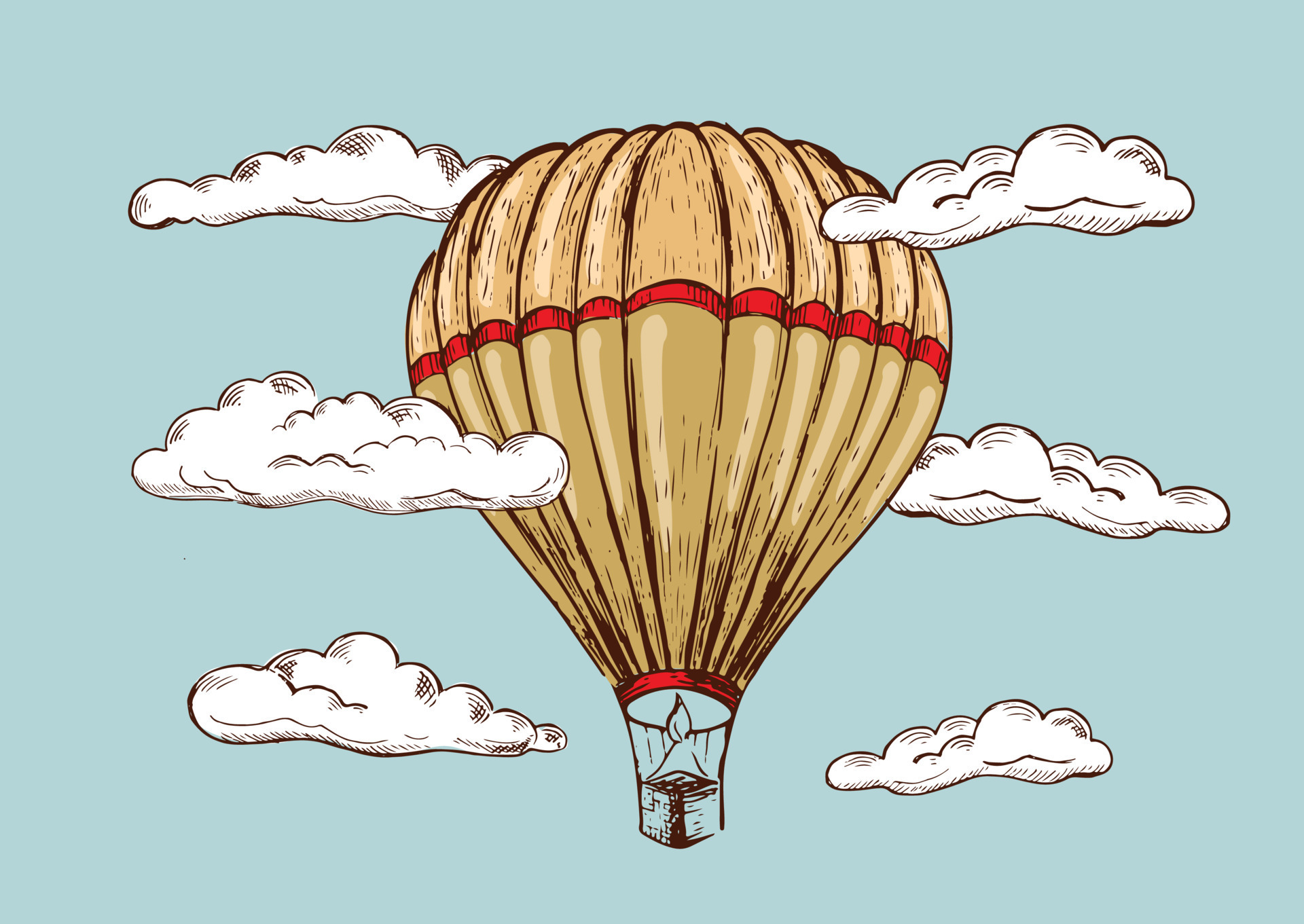 Dirigez Le Ballon à Air Chaud Volant Avec Le Décor De Vintage Illustration  de Vecteur - Illustration du illustration, ballon: 122588408