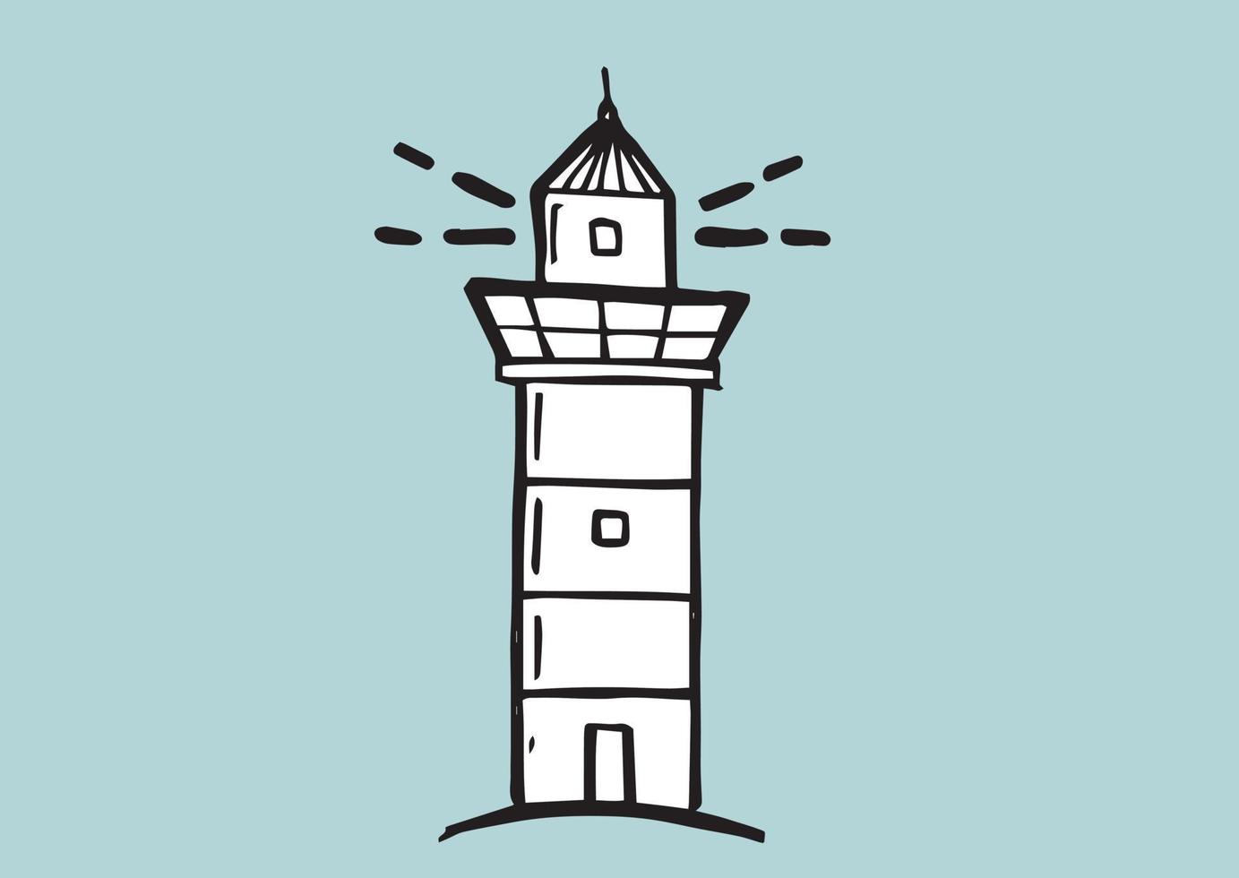 Lighthouse vector illustration hand drawn style.