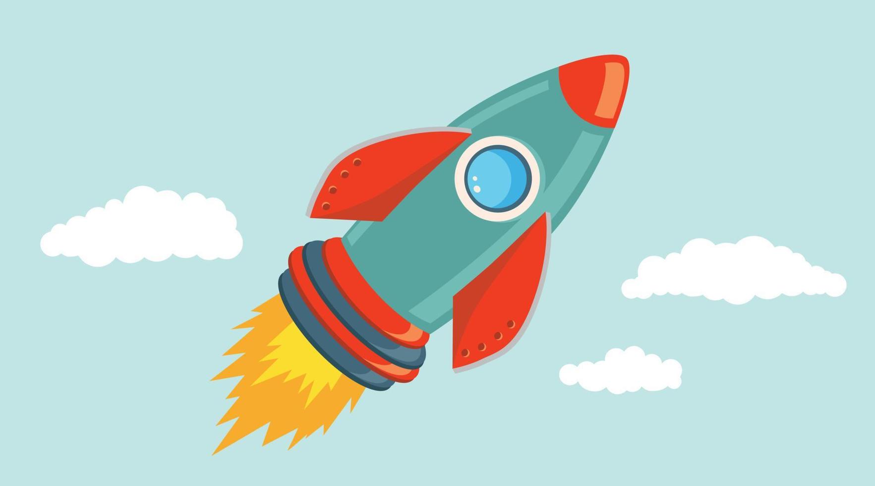 Rocket spaceship, isolated vector illustration.