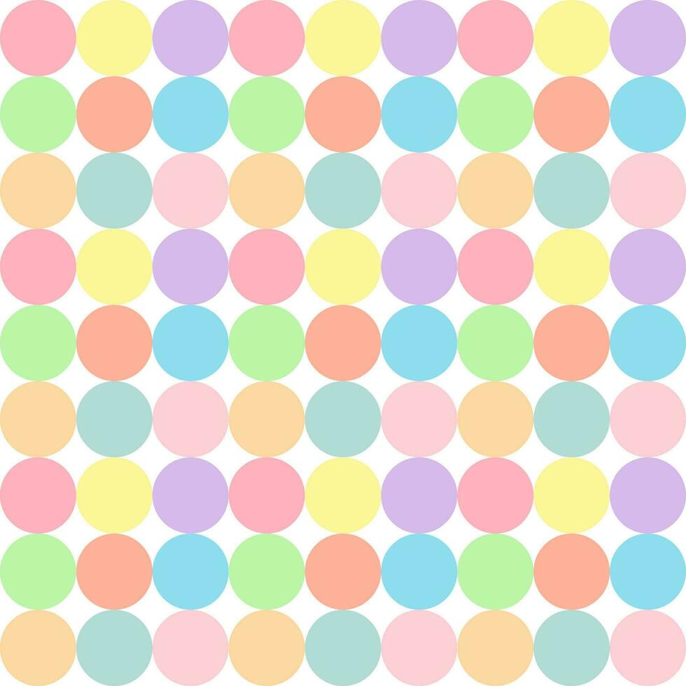 Seamless background with multicolored pastel tones circle pattern. vector