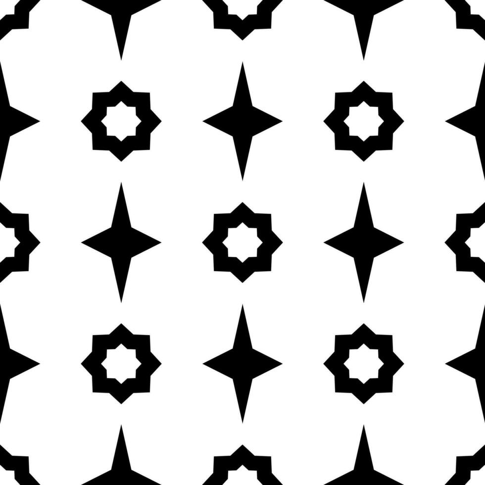 Seamless background with black and white graphic pattern. vector