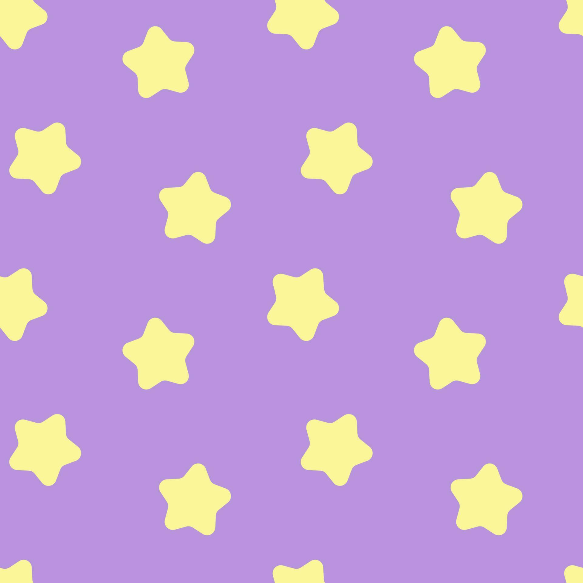 Seamless background with yellow stars pattern on pastel purple