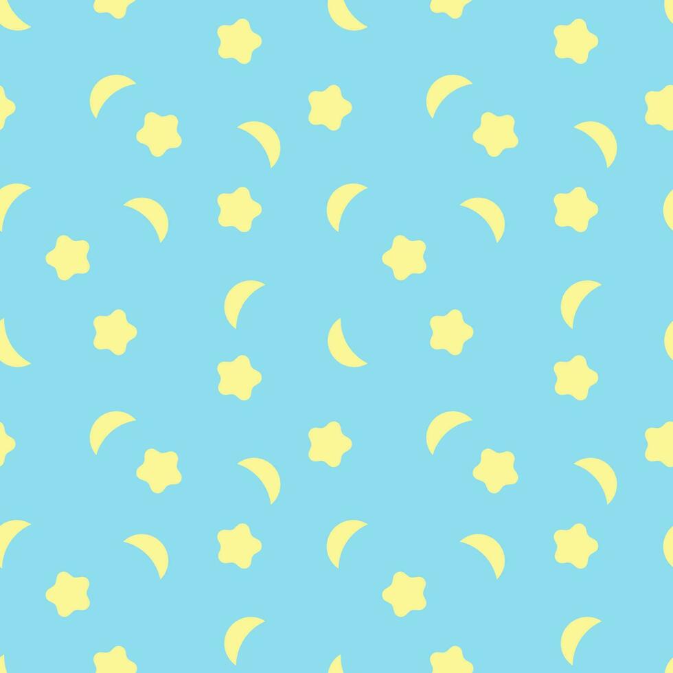 stars and moon seamless background on pastel color background vector