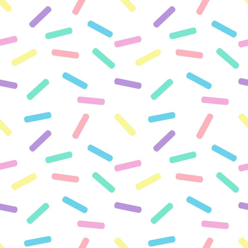Seamless background with pastel colored toppings sprinkled on white vector