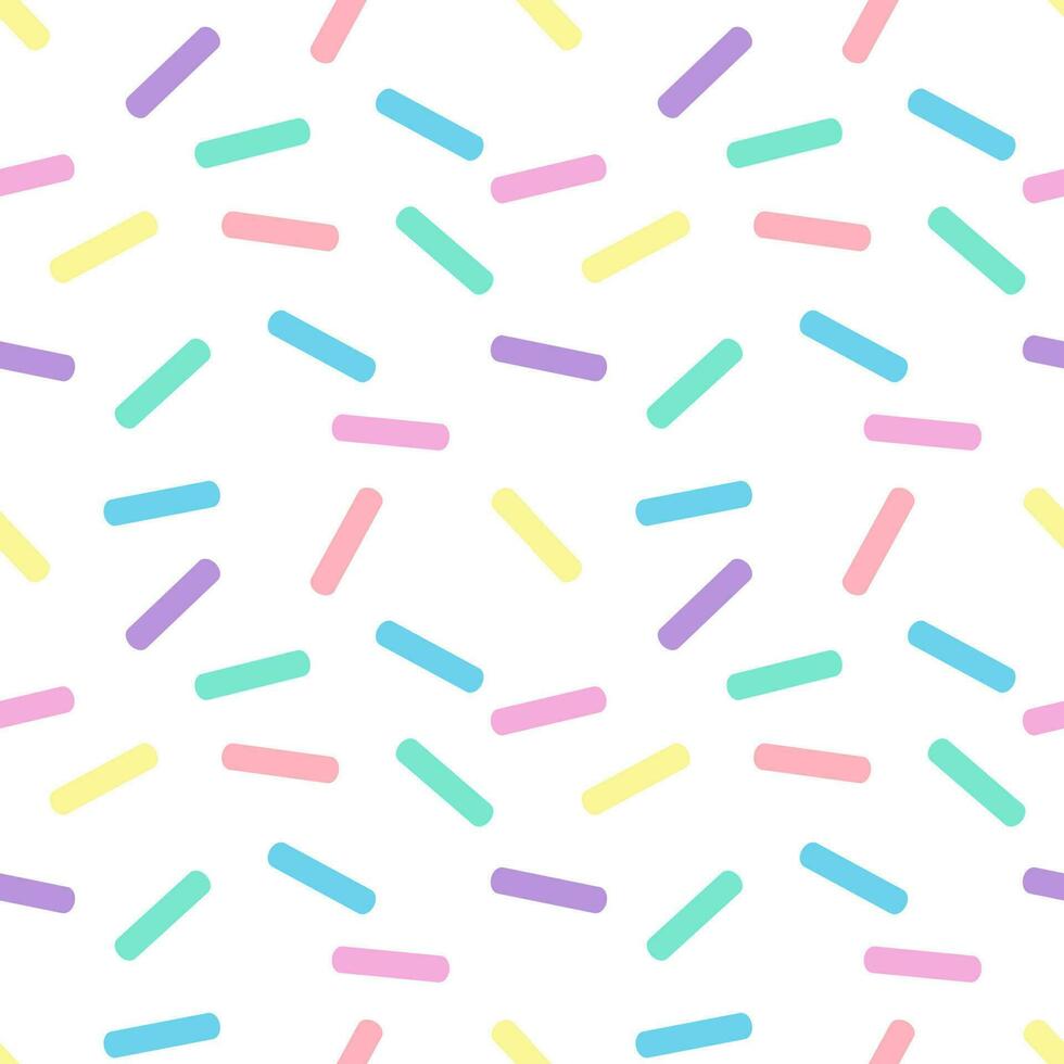 Seamless background with pastel colored toppings sprinkled on white vector