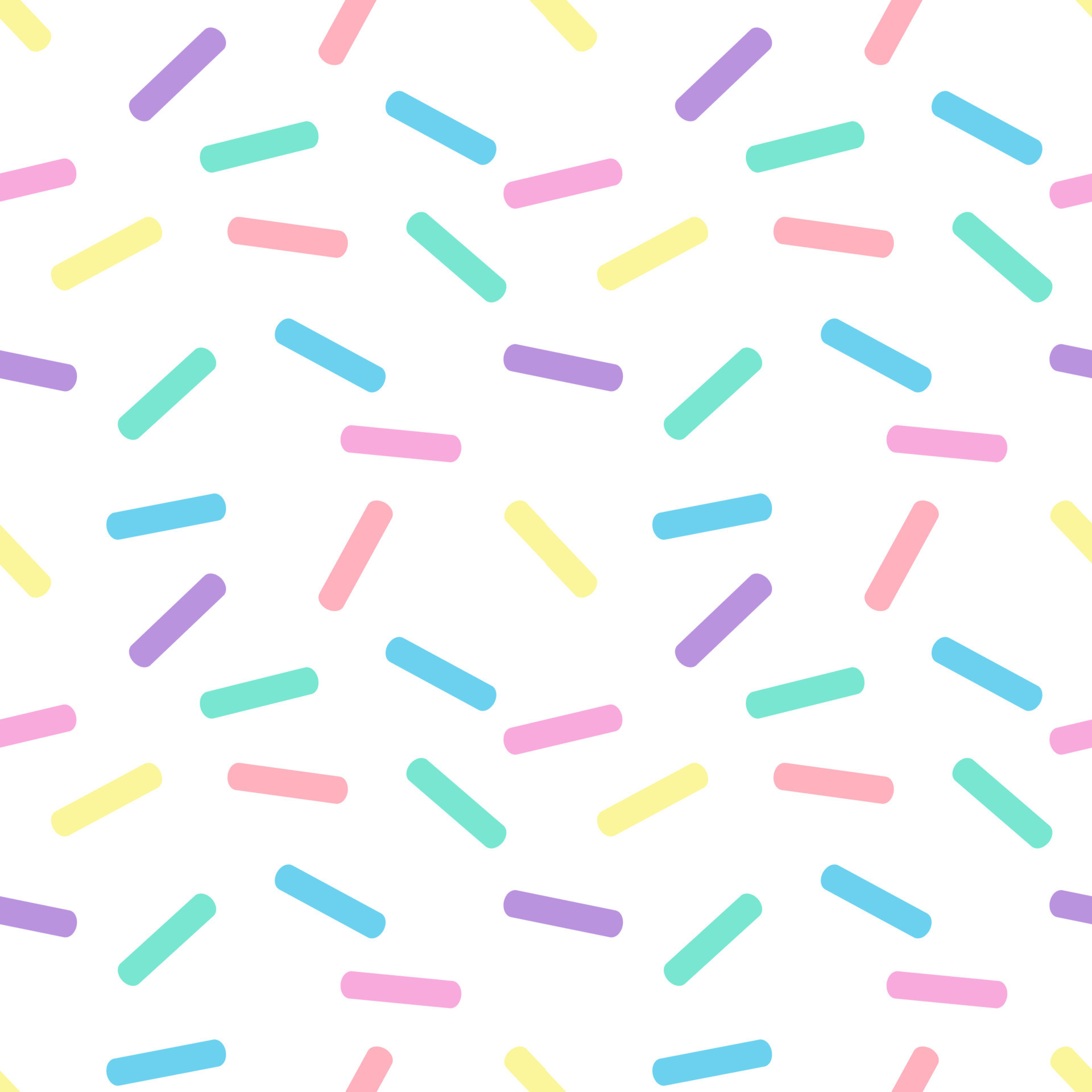 Seamless background with pastel colored toppings sprinkled on white