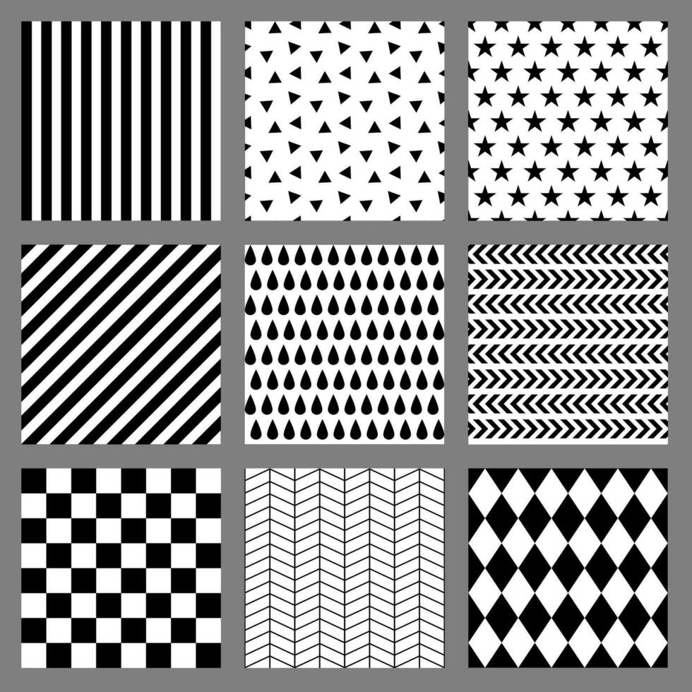 bundle seamless background black white geometric pattern vector