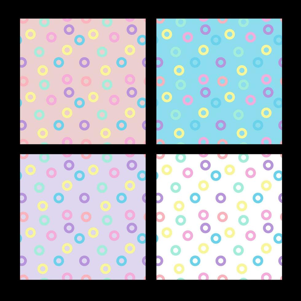 pastel tones donut circle pattern seamless background bundle vector