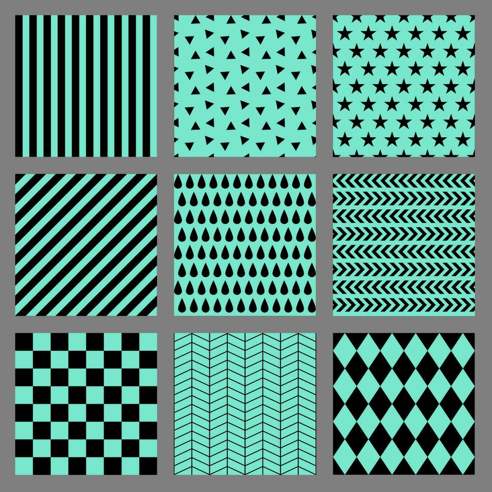 bundle seamless background black green background geometric pattern vector