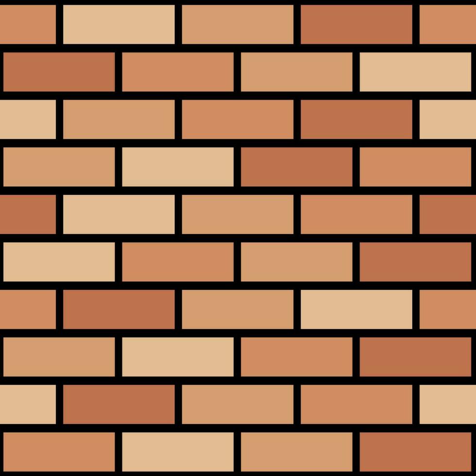 bundled seamless background with brick wall pattern in light brown tones vector