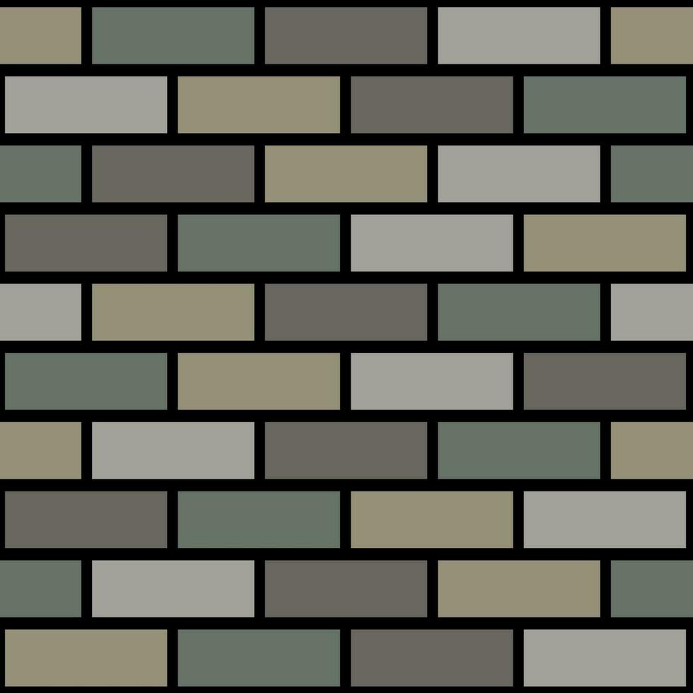 bundled seamless background with brick wall pattern in gray tones vector